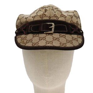 GUCCI GG Canvas Cap XL Beige Auth 101101V